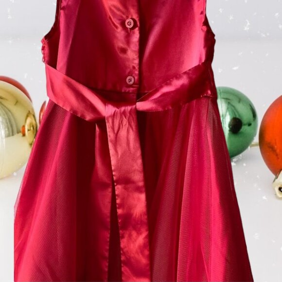 Holiday Editions Girl's Sleeveless Red Floral Dress - Picture 6 of 10